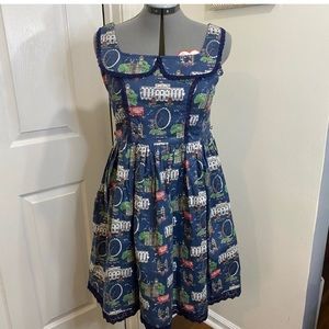 Lolita Blue and White Printed Dress